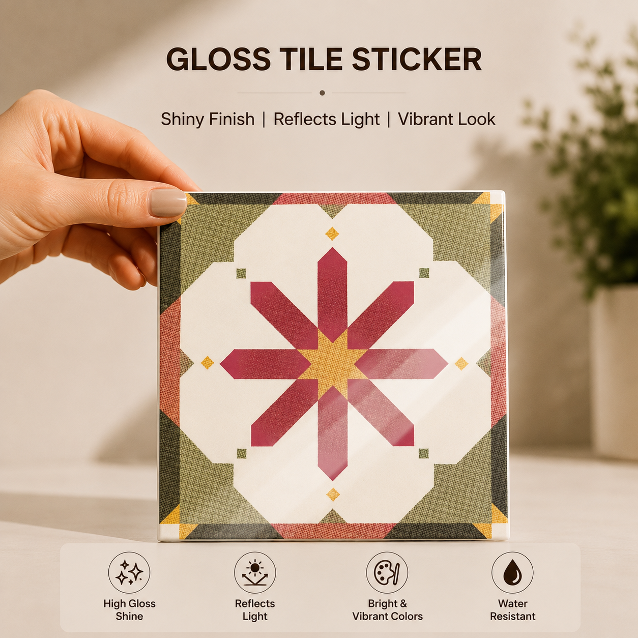 Rustic Terracotta Moroccan Star Tile Sticker