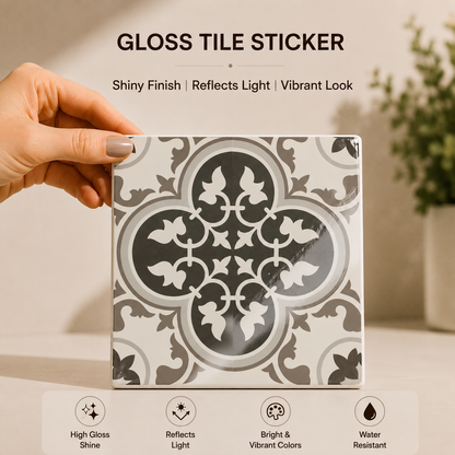 Vintage Gothic Floral Tile Sticker