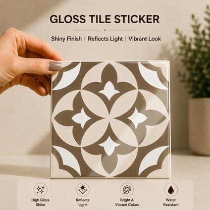 Olive Floral Moroccan Tile Sticker