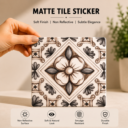 Vintage Floral Diamond Tile Sticker