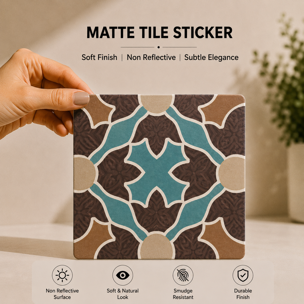 Turquoise Moroccan Geometric Tile Sticker