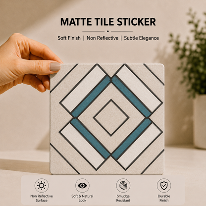 Modern Blue Geometric Tile Sticker
