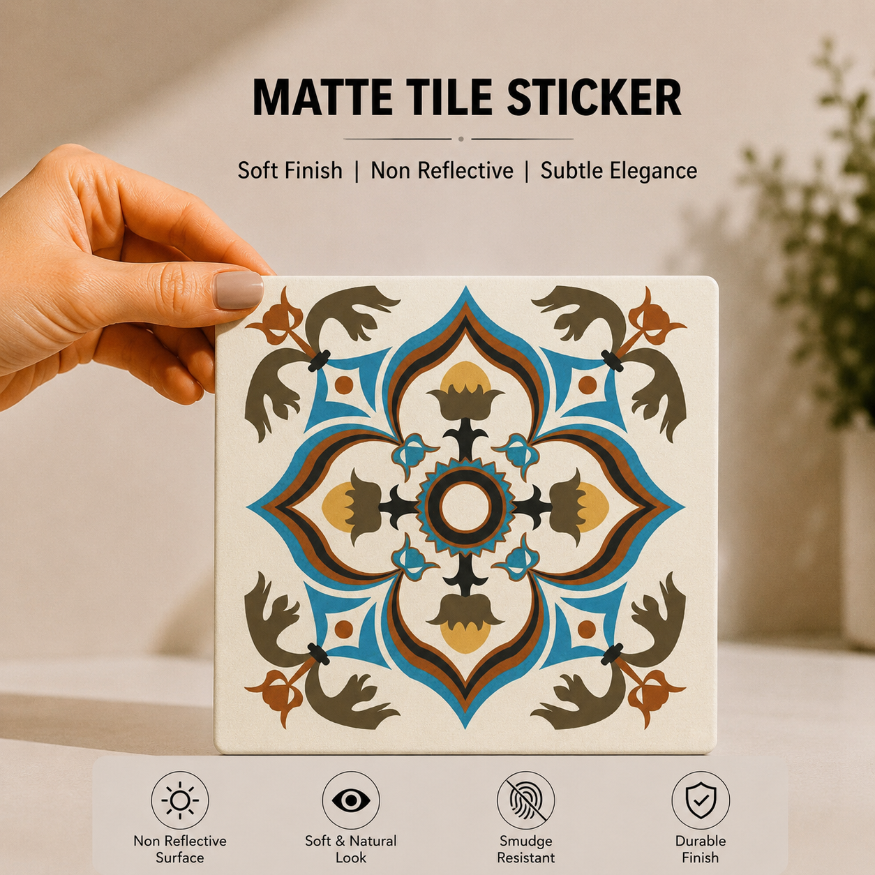 DPTS-227-Mediterranean Floral Mosaic Tile Sticke