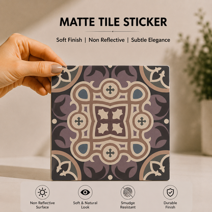 Vintage Victorian Floral Mosaic Tile Sticker