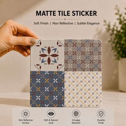 Mixed Floral & Geometric Tile Sticker Set