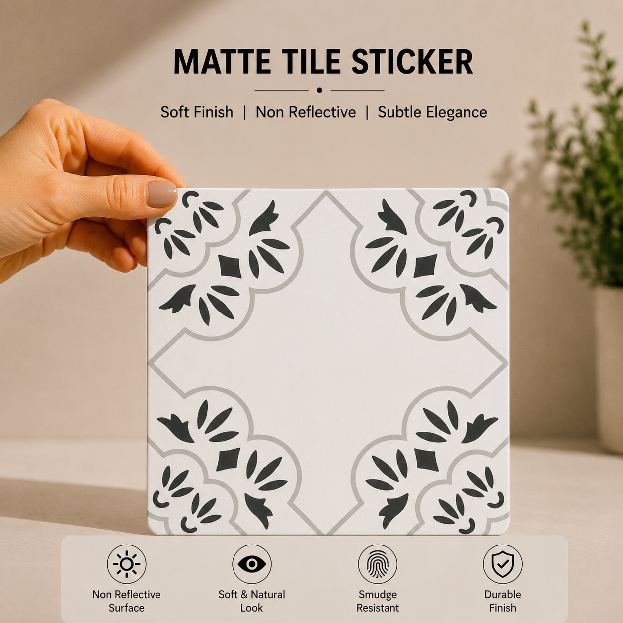 Minimal Floral Corner Tile Sticker