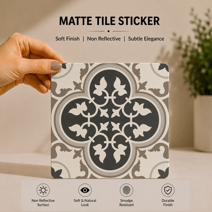 Vintage Gothic Floral Tile Sticker