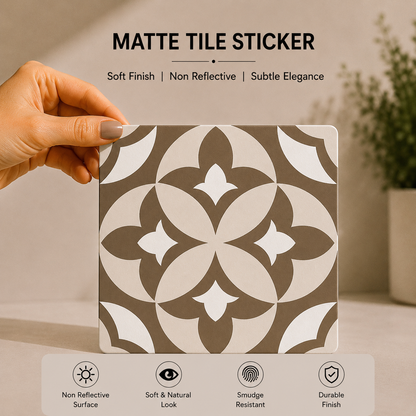 Olive Floral Moroccan Tile Sticker