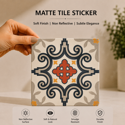 Vintage Mediterranean Scroll Tile Sticker