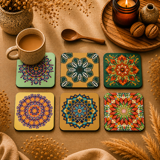 Symmetry Art Wooden Coasters Set of 6