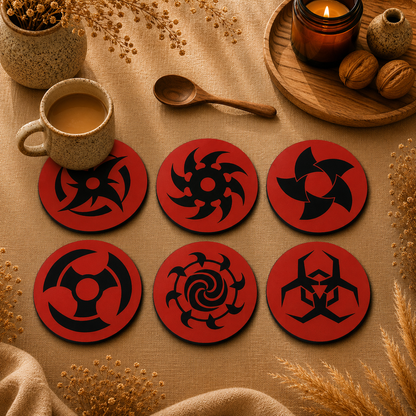 Ninja Blades Wooden Coasters Set of 6