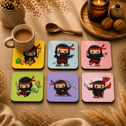 Little Ninja Coasters Pack of 6
