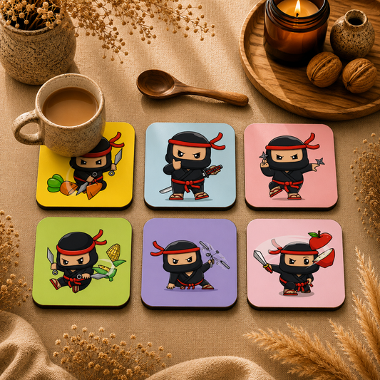 Little Ninja Coasters Pack of 6