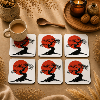 Sakura Sunset Coasters Pack of 6