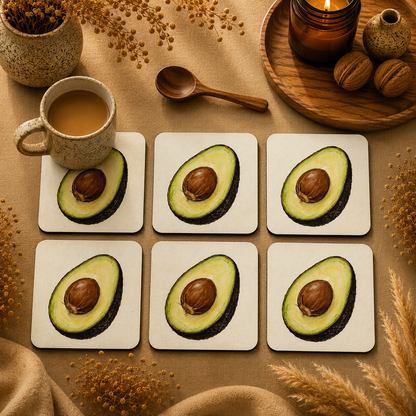 Avocado Bliss Coasters Pack of 6