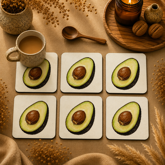Avocado Bliss Coasters Pack of 6