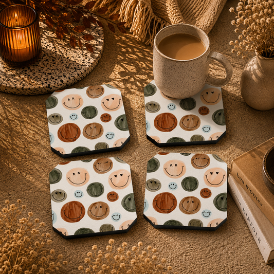 Coffee & Smiles Coasters Pack of 4