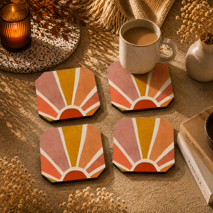 Deco Sunrise Coasters Pack of 4