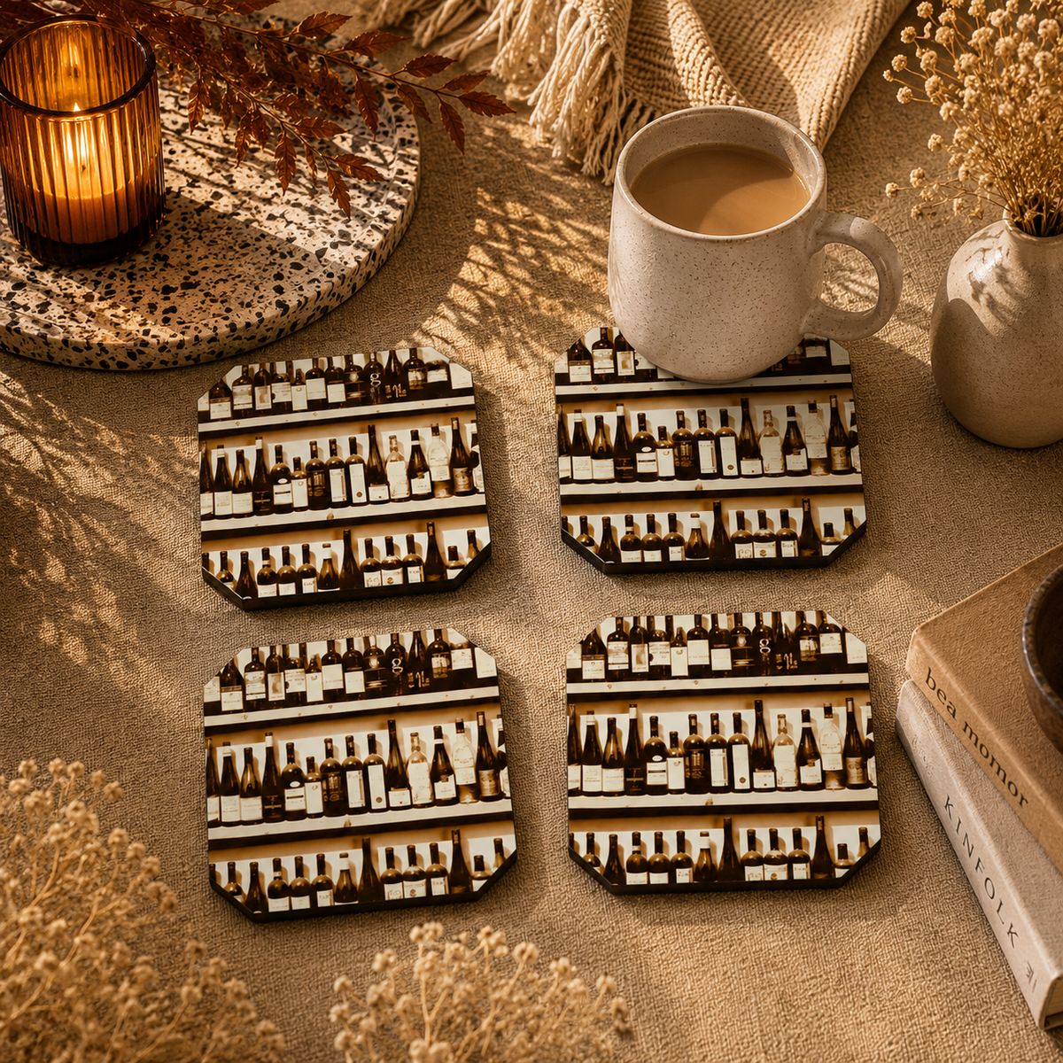 Library Charm Coasters Pack of 4