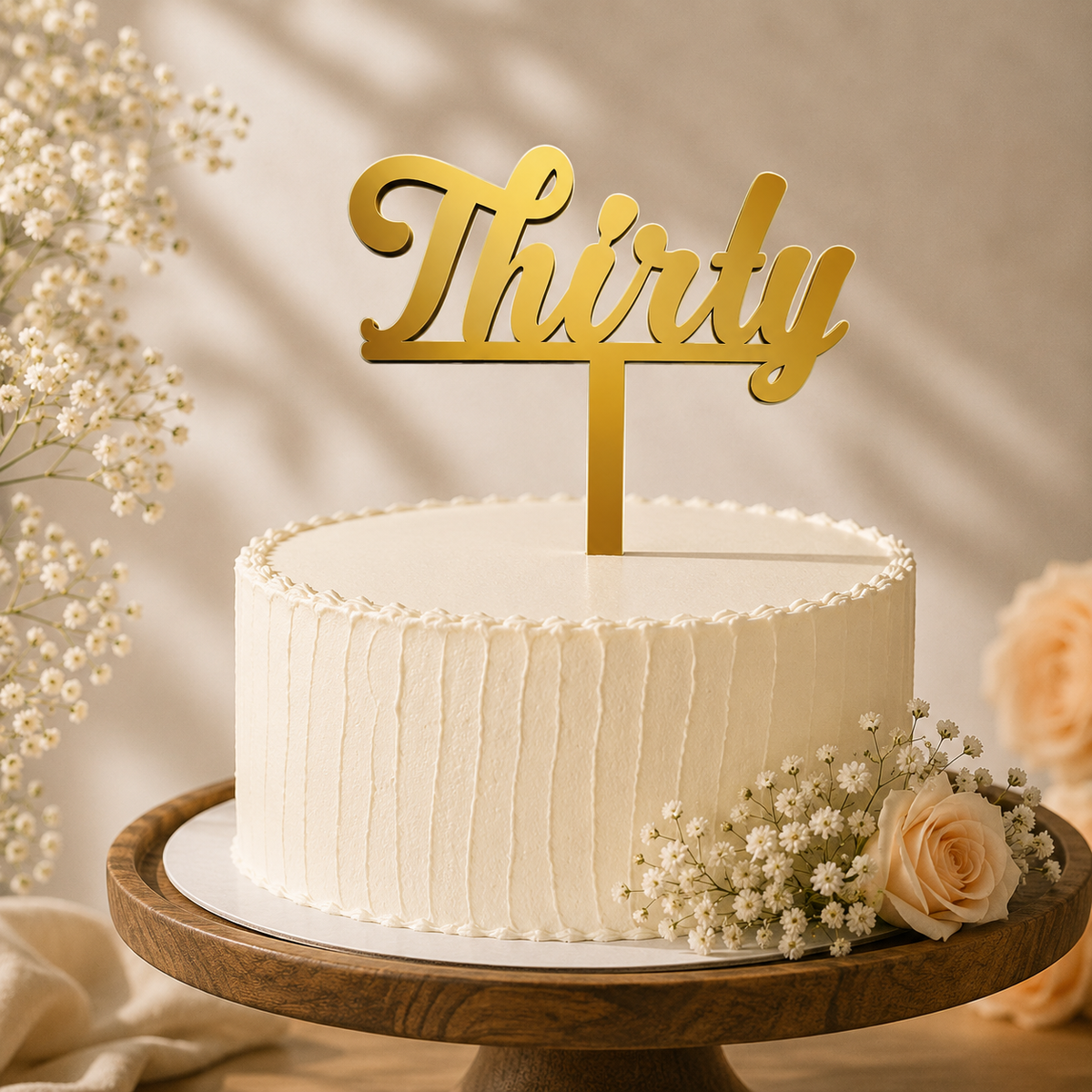 Thirty Script Decorative Cake Topper