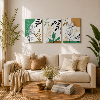 Abstract Leaf Pattern Wooden Wall Art