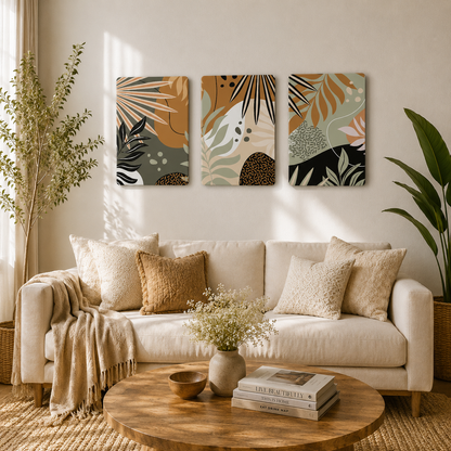 Neutral Tropical Abstract Wall Decor