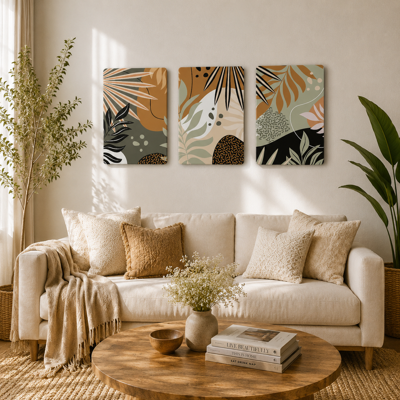 Neutral Tropical Abstract Wall Decor