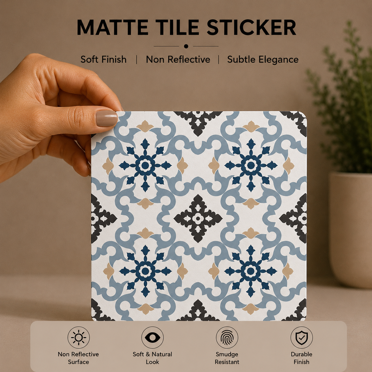 Blue Moroccan Heritage Tile Sticker