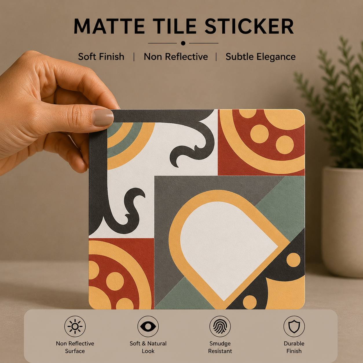 Geometric Color Block Tile Sticker