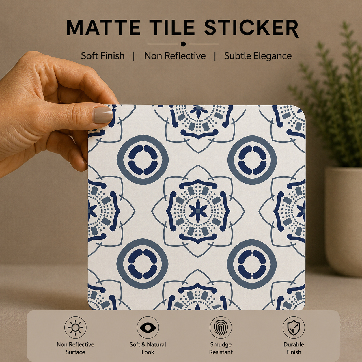 Traditional Blue Pattern Tile Sticker