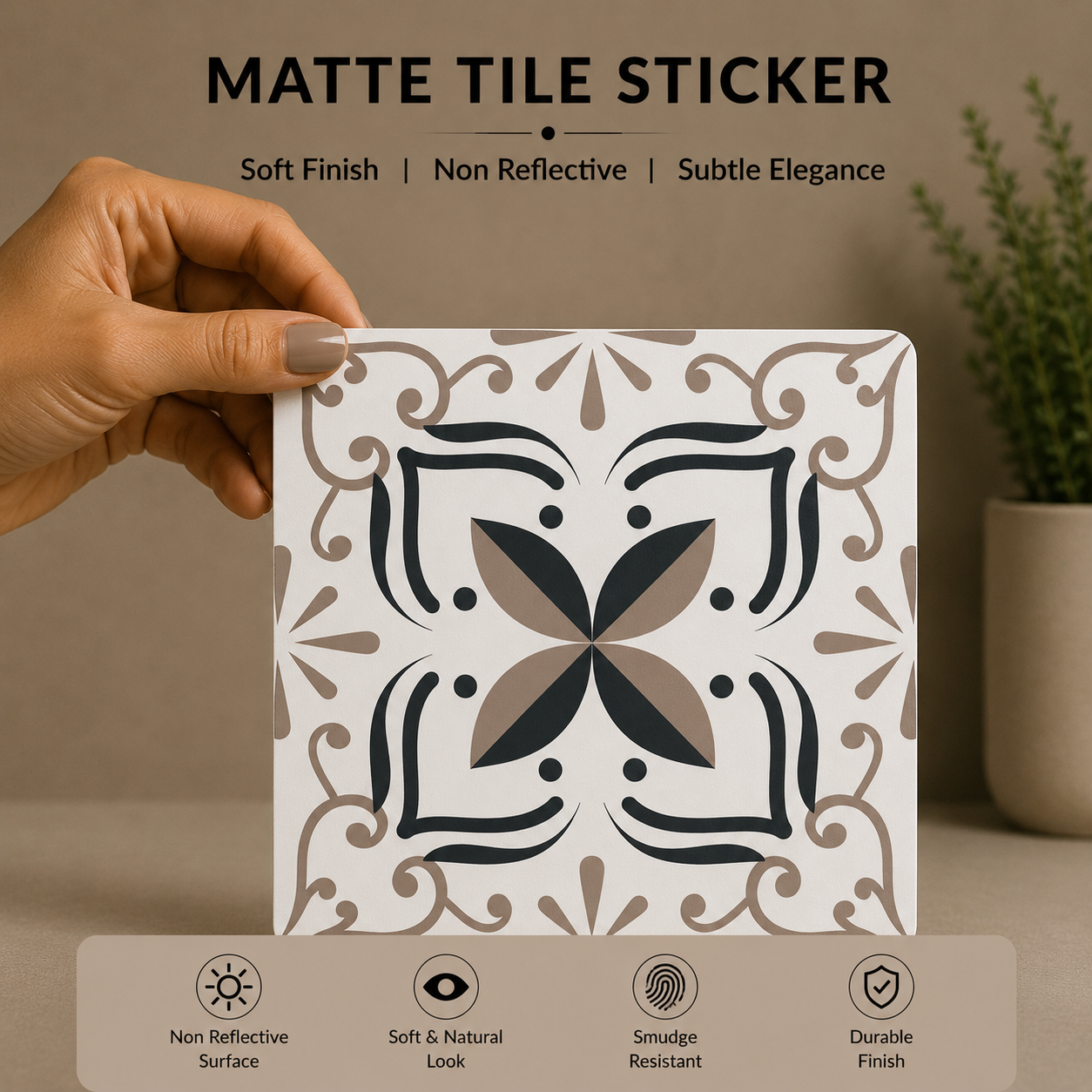 Artisan Floral Pattern Tile Sticker