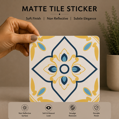 Golden Petal Heritage Tile Sticker