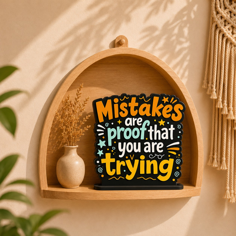 Mistakes Are Proof That You Are Trying Motivational Table Top Decor