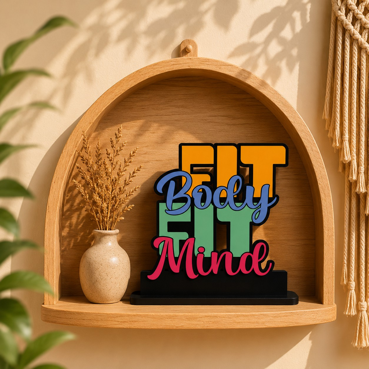 Fit Body Fit Mind Inspirational Table Top Decor