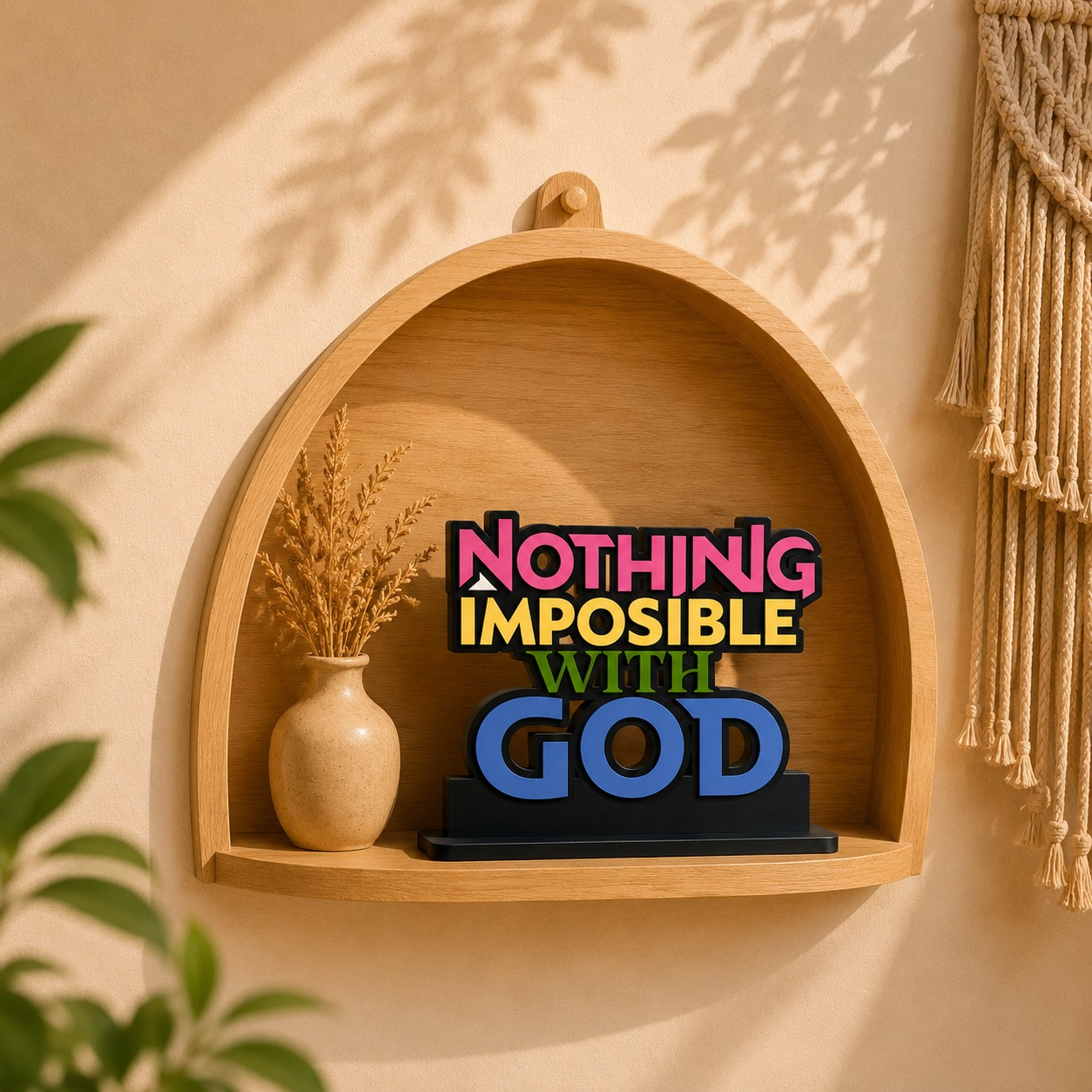 Nothing Impossible With God Inspirational Table Top Decor