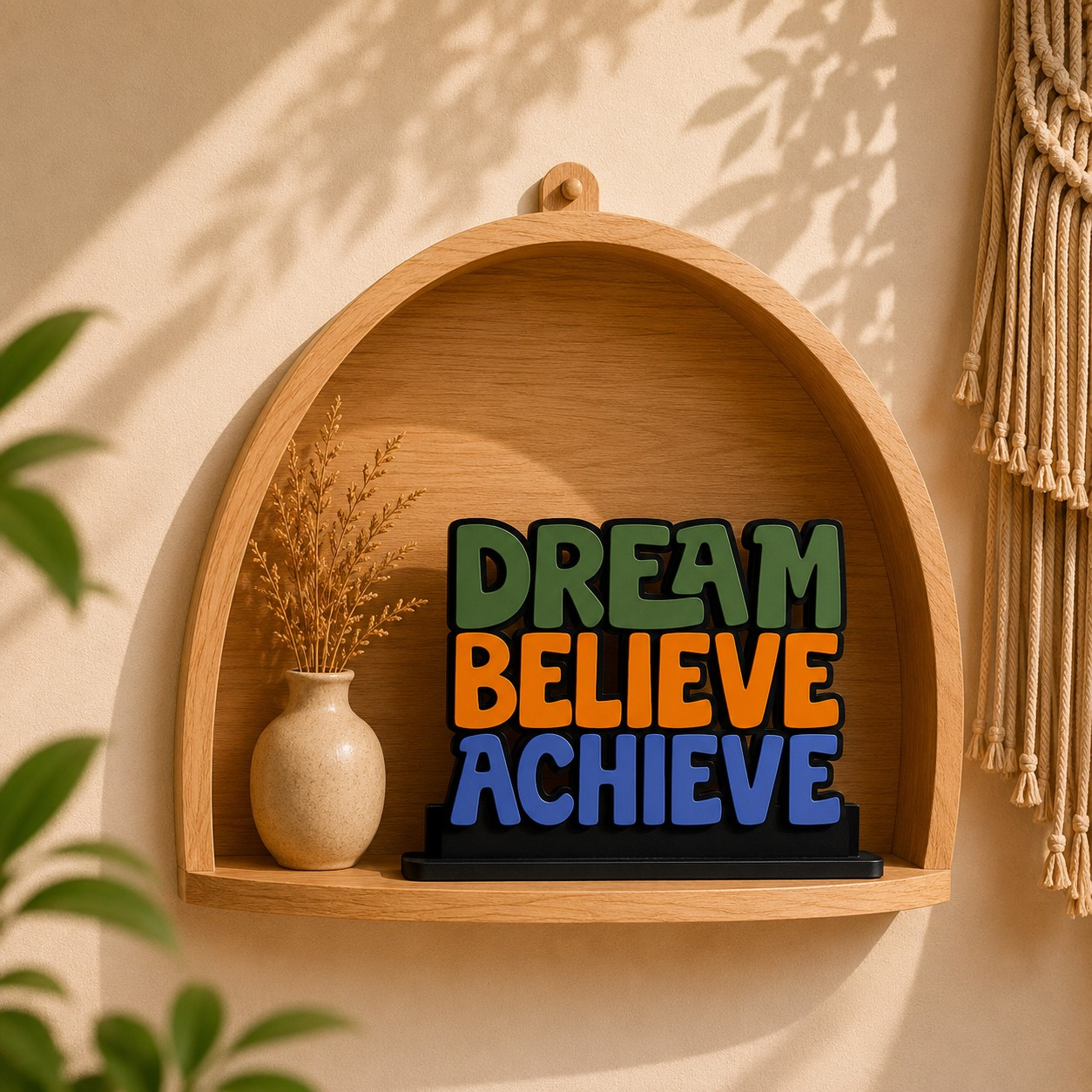 Dream Believe Achieve Inspirational Table Top Decor