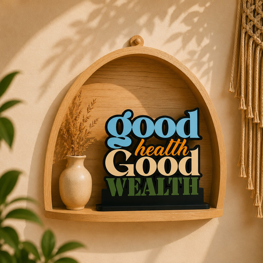 Good Health Good Wealth Inspirational Table Top Decor