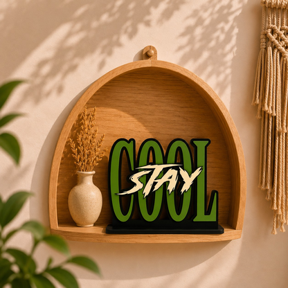 Stay Cool Inspirational Wooden Table Top Decor
