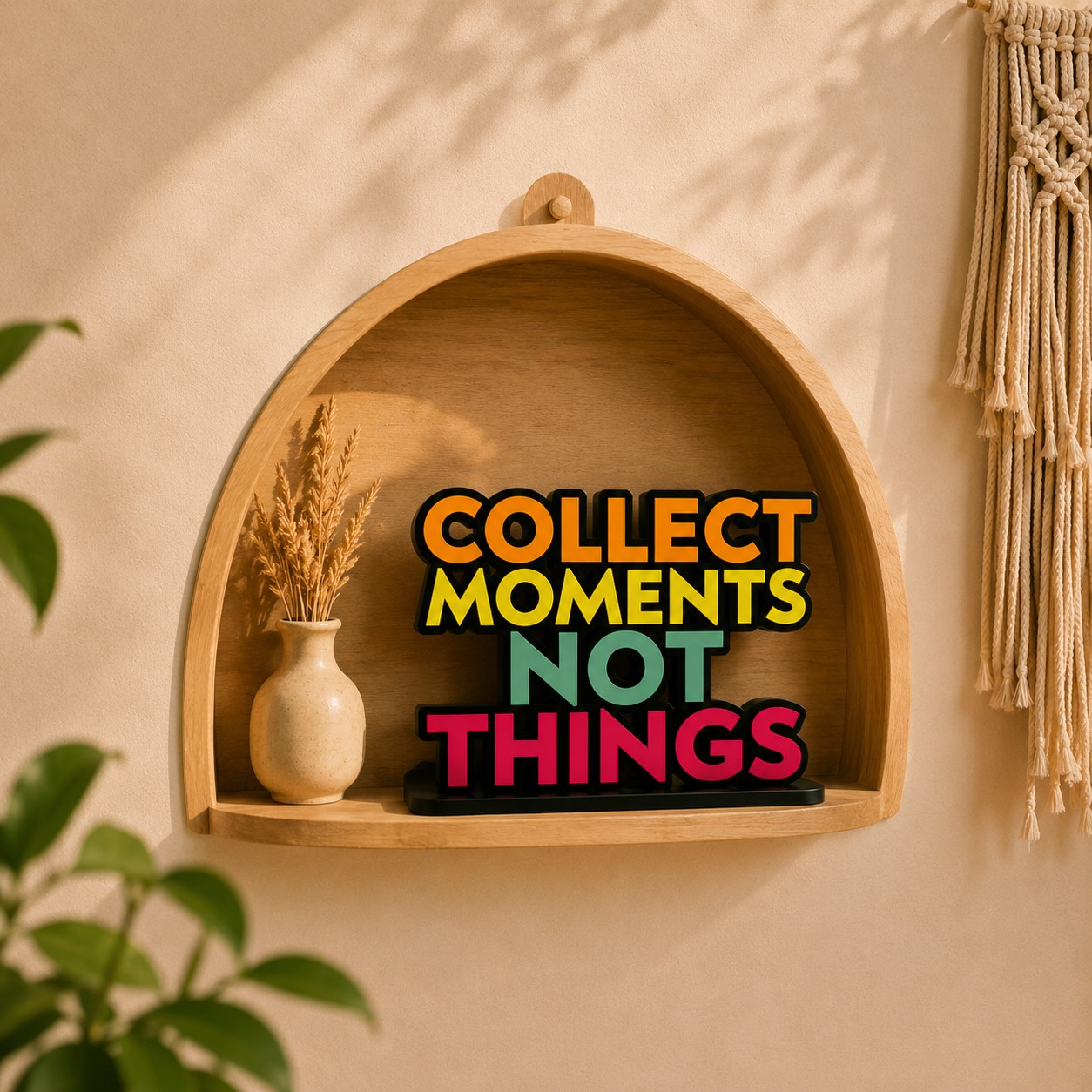 Collect Moments Not Things Inspirational Table Top Decor