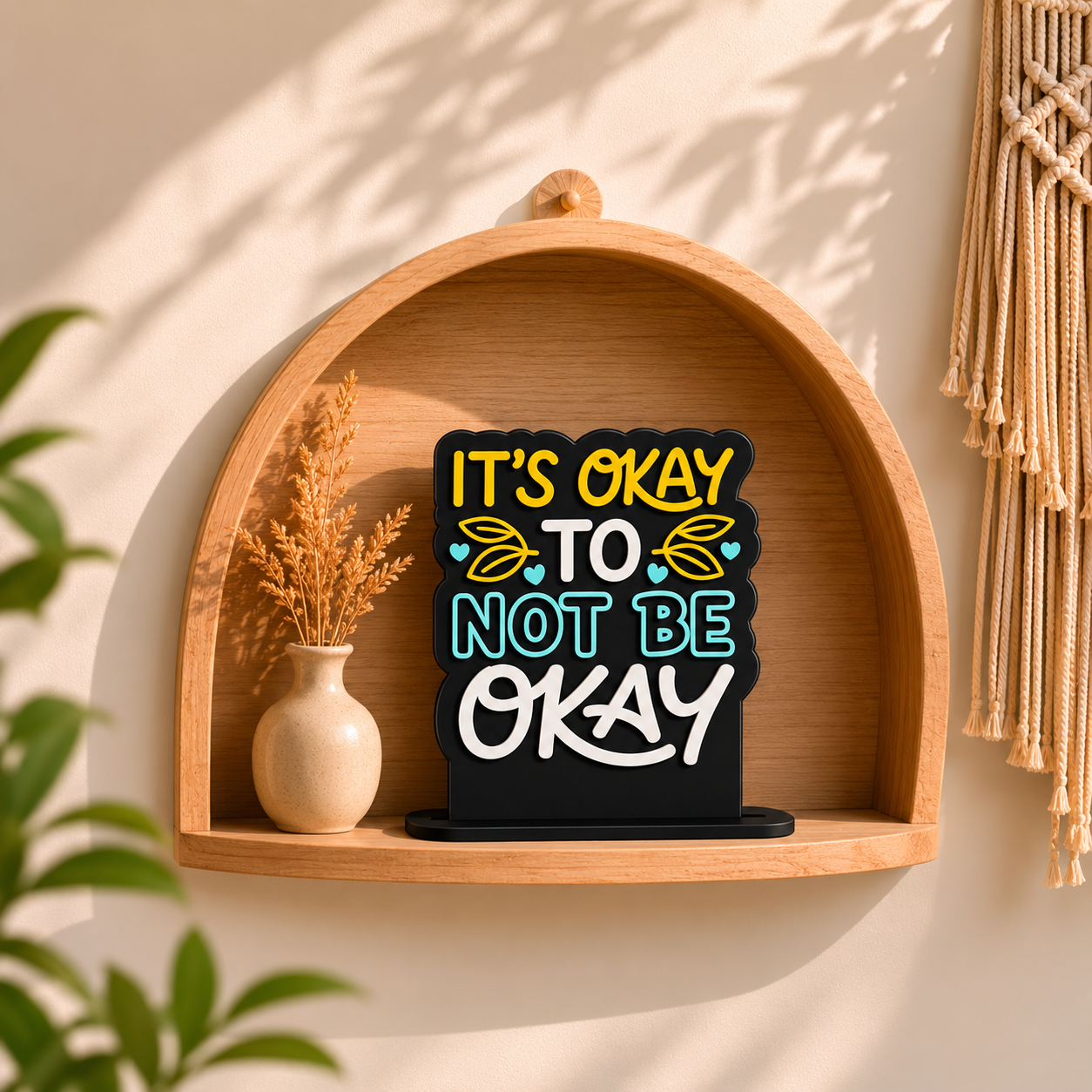 It's Okay To Not Be Okay Inspirational Table Top Decor
