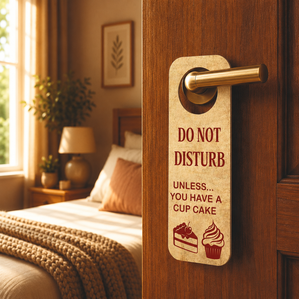 Do Not Disturb Unless You Have Cupcake Wooden Door Hanger Sign Board