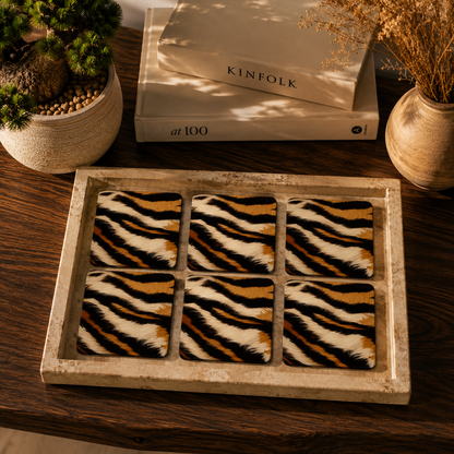 Cheeta Luxe Coasters Pack of 6