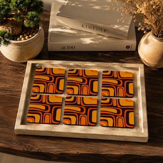 Retro Ripple Coasters Pack of 6