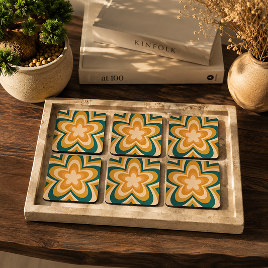 Mediterranean Blossom Coasters Pack of 6