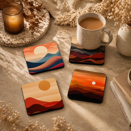 Vista Collection Wooden Coasters Set of 4