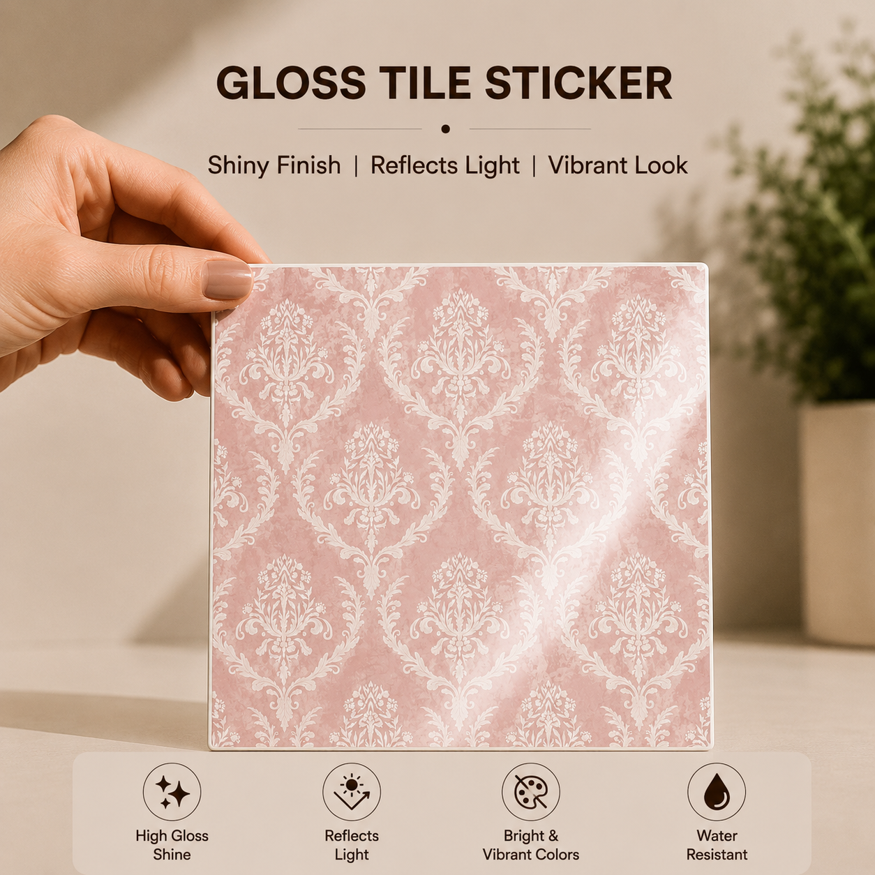 Royal Damask Pattern Tile Sticker