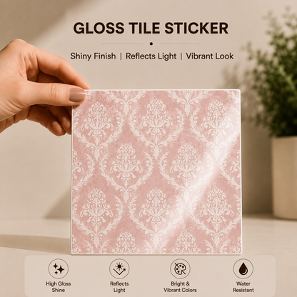 Royal Damask Pattern Tile Sticker