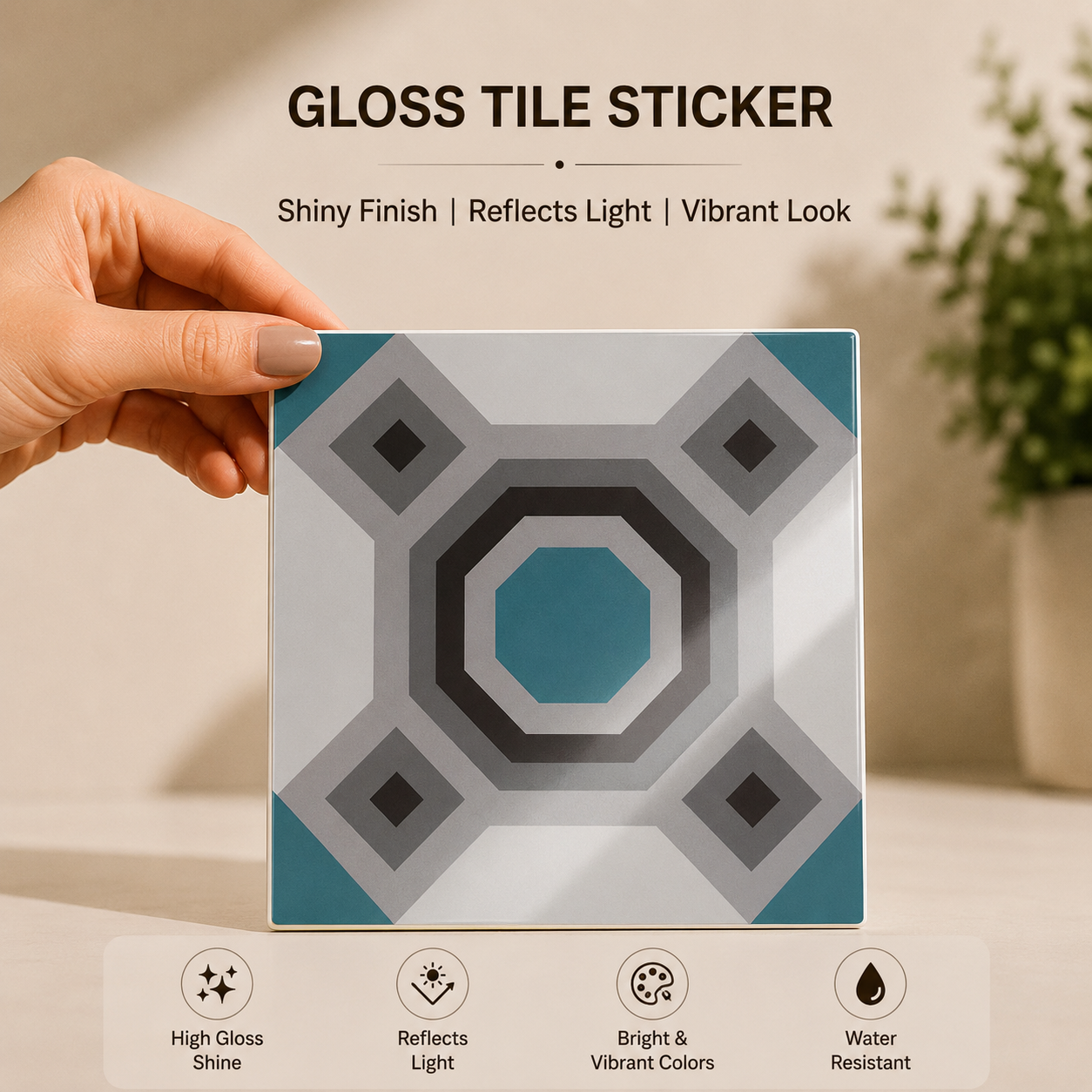 Minimal Octagon Pattern Tile Sticker