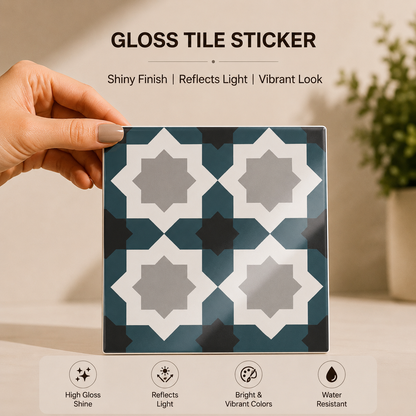 Architectural Star Pattern Tile Sticker