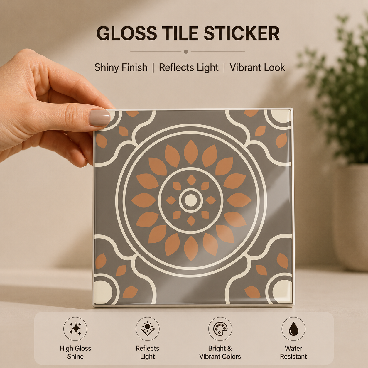 Moroccan Floral Medallion Tile Sticker